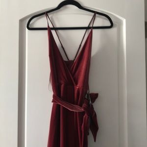 Velvet red jumpsuit